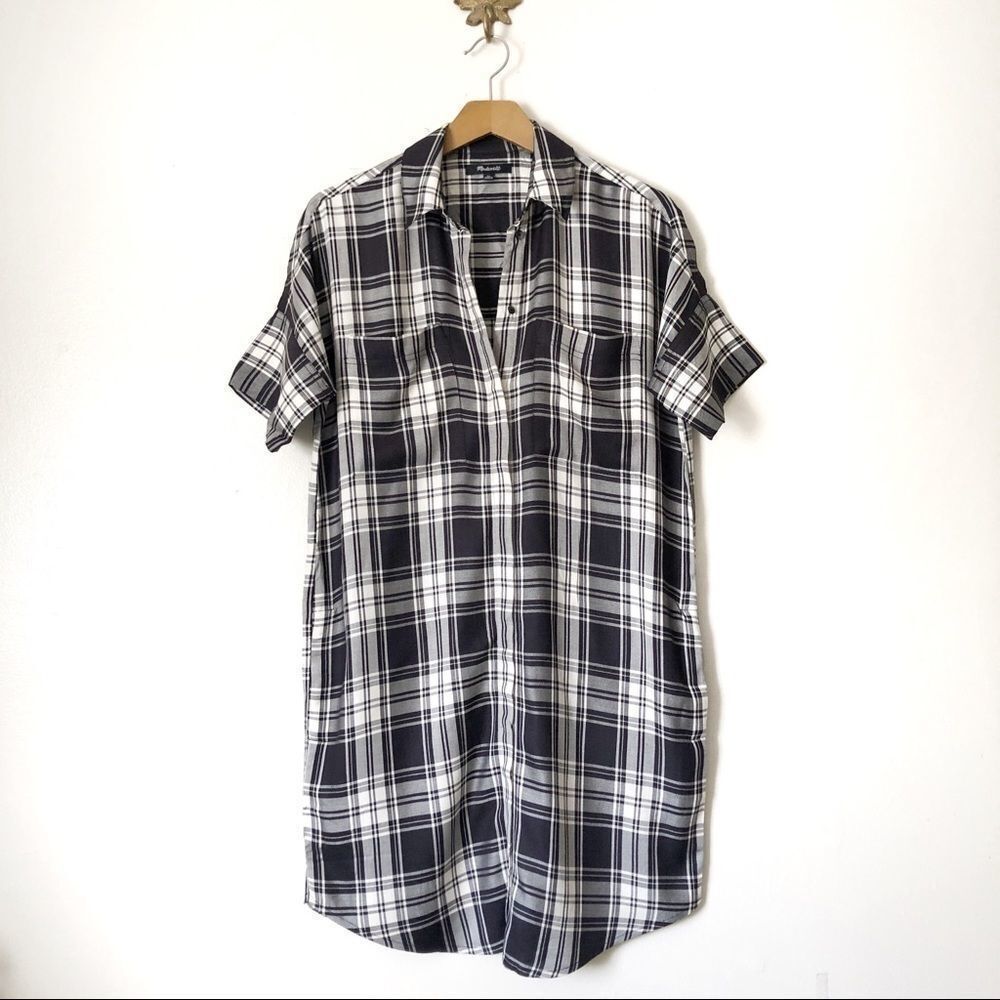 Madewell Gordon Plaid Oversize Shirt Dress XS
